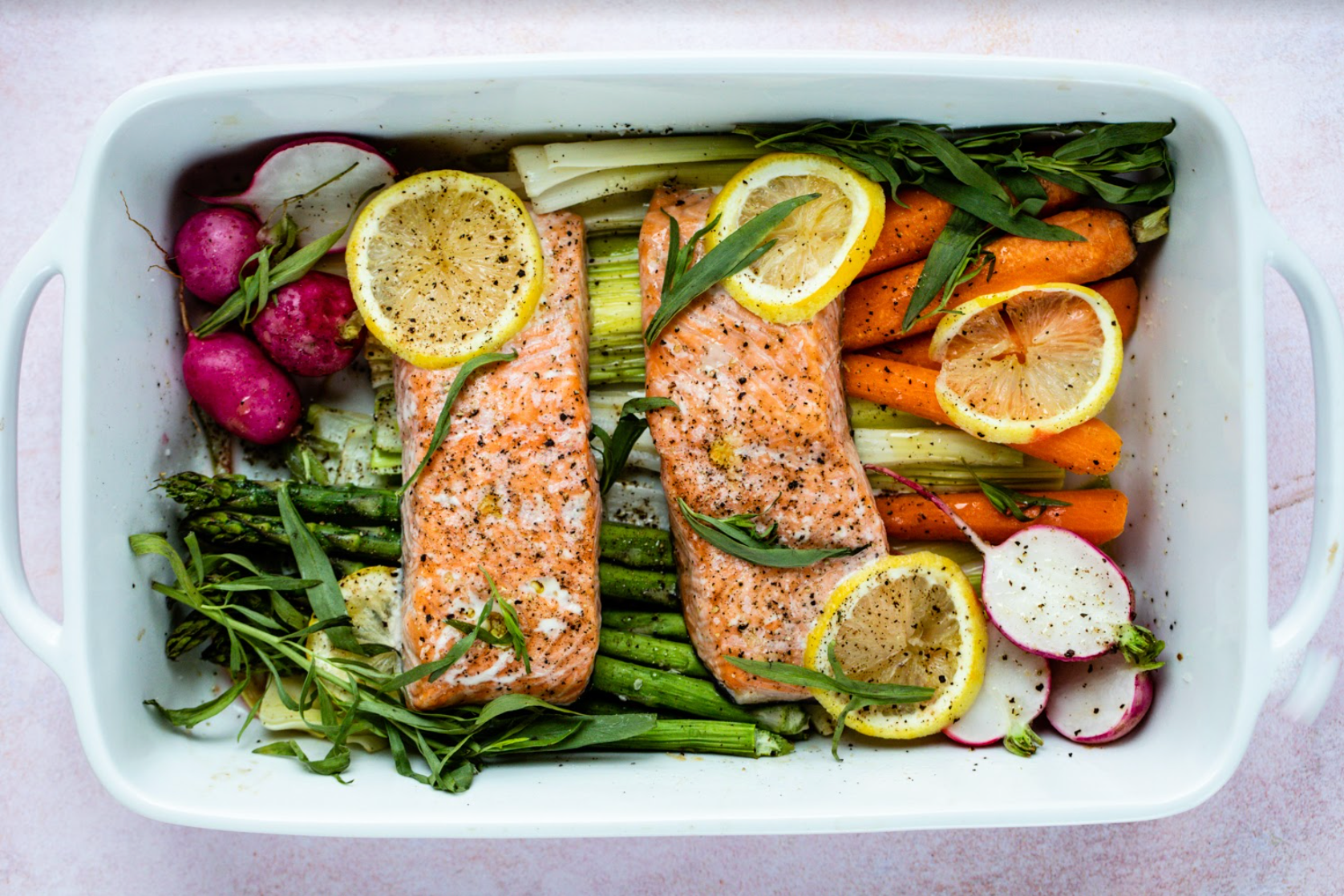 Baked Salmon Recipe with Spring Vegetables