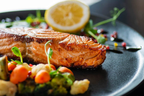 close up shot of a grilled salmon