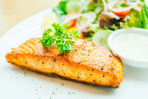 pan-fried salmon steak