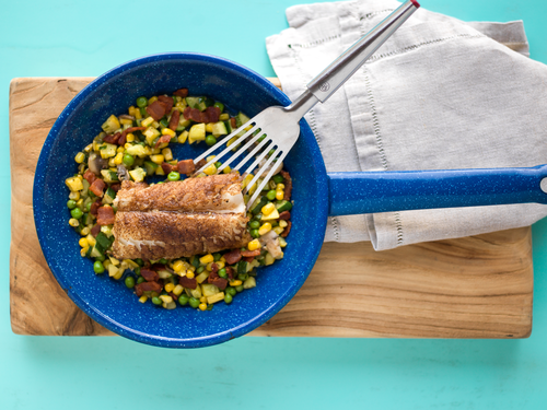 miso alaskan sablefish with corn salsa